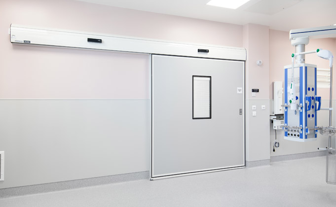 A closed hermetically Sealed Door with vision panel