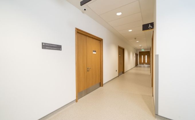 High performance Timber Doorset installed in the Consultation Room of a healthcare centre
