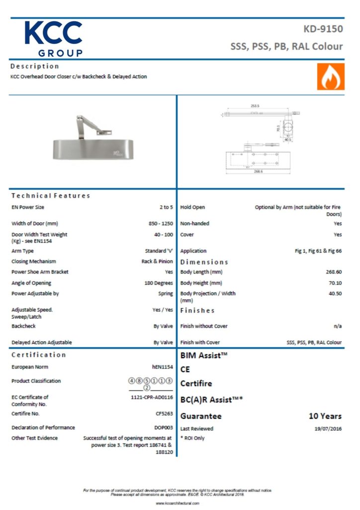 Individual datasheets for every product and component