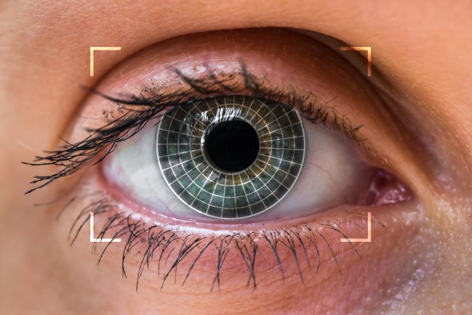 Human eye scanning and recognition - biometric identification concept