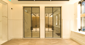 Double steel fire rated glass doors