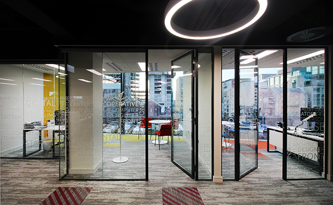 slim frame glazed partition_office partition_glass partitions