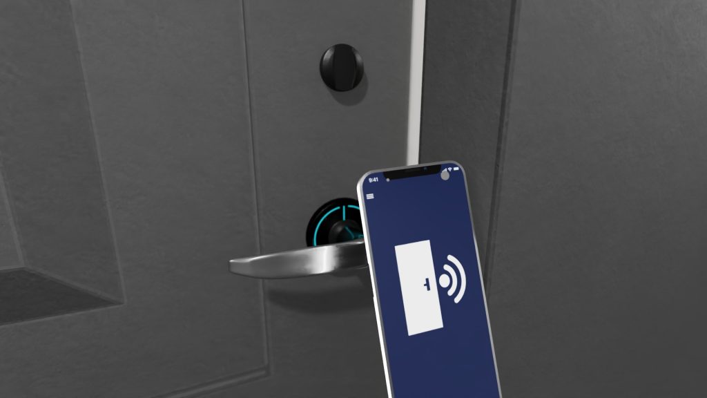 bluetooth access control lever handle mobile device access