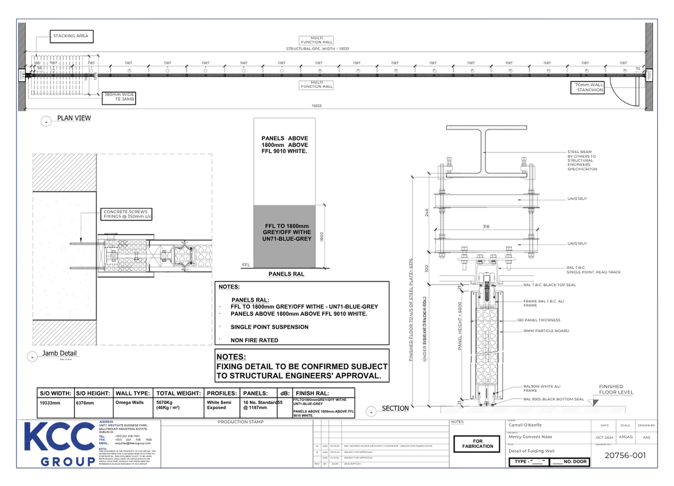 Internal Folding Wall System at Mercy Convent, Naas