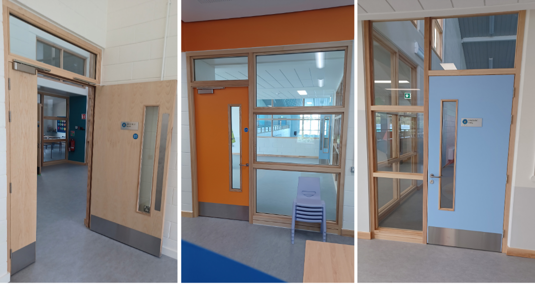 Fire-rated and non-fire-rated timber doors at Mercy Convent, Naas
